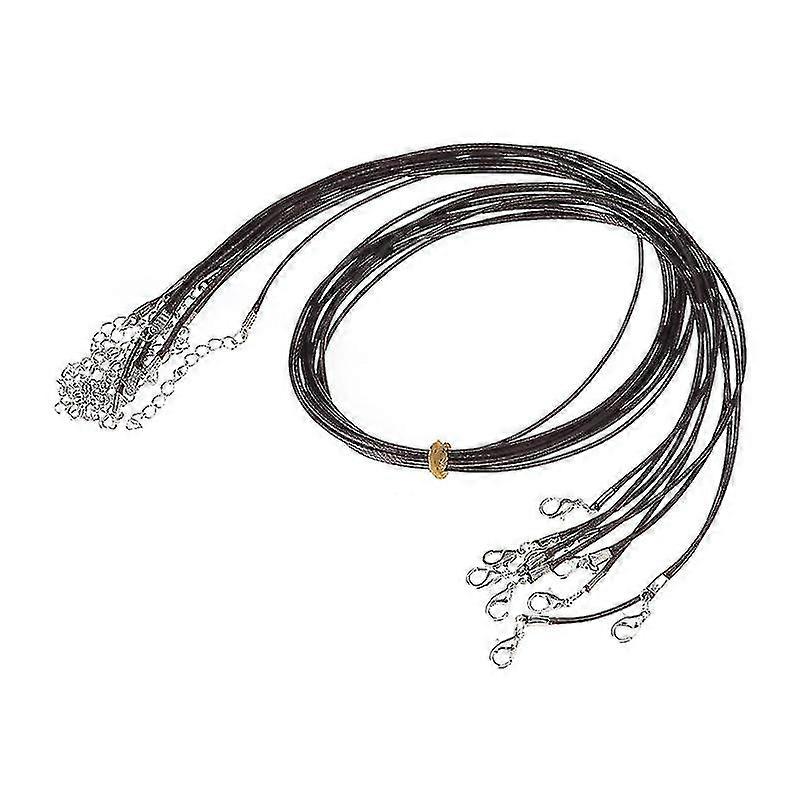 10pcs Diy Necklace Rope Pendant Rope Wax Cord Jewelry Findings String Necklace Cords (brown)