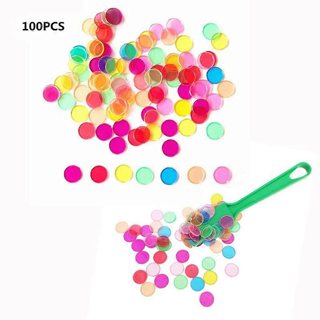 Assorted Multicolor Bingo Chips with Magnetic Wand Wand with 100 Chips