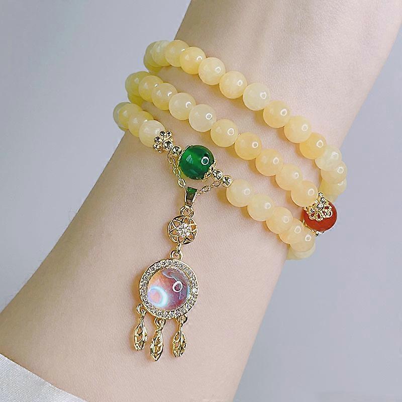 Agate Gemstone Chakra Beaded Bracelet yellow