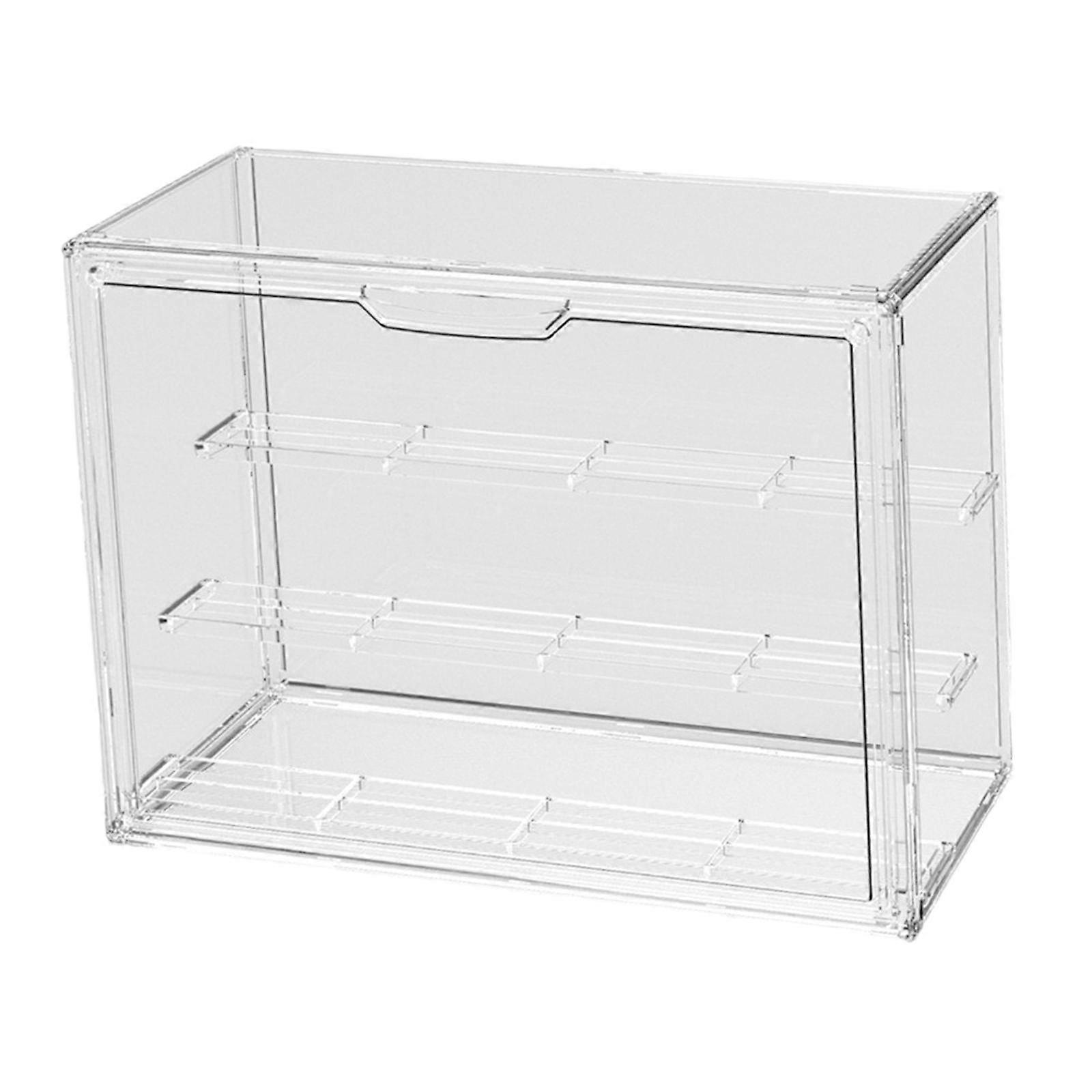 Display Case with Movable Plate Display Storage Box for Dolls Book Toy