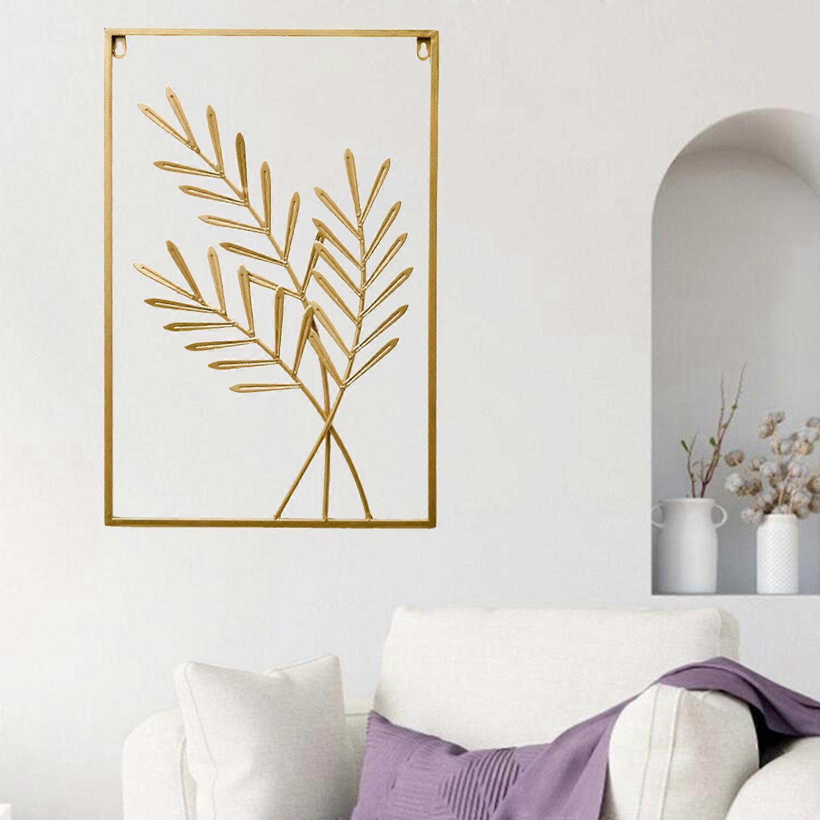 Luxury Gold Leaves Wall Art Decoration Abstract Iron Wall Sculpture Gift Housewarming - Spring Rain