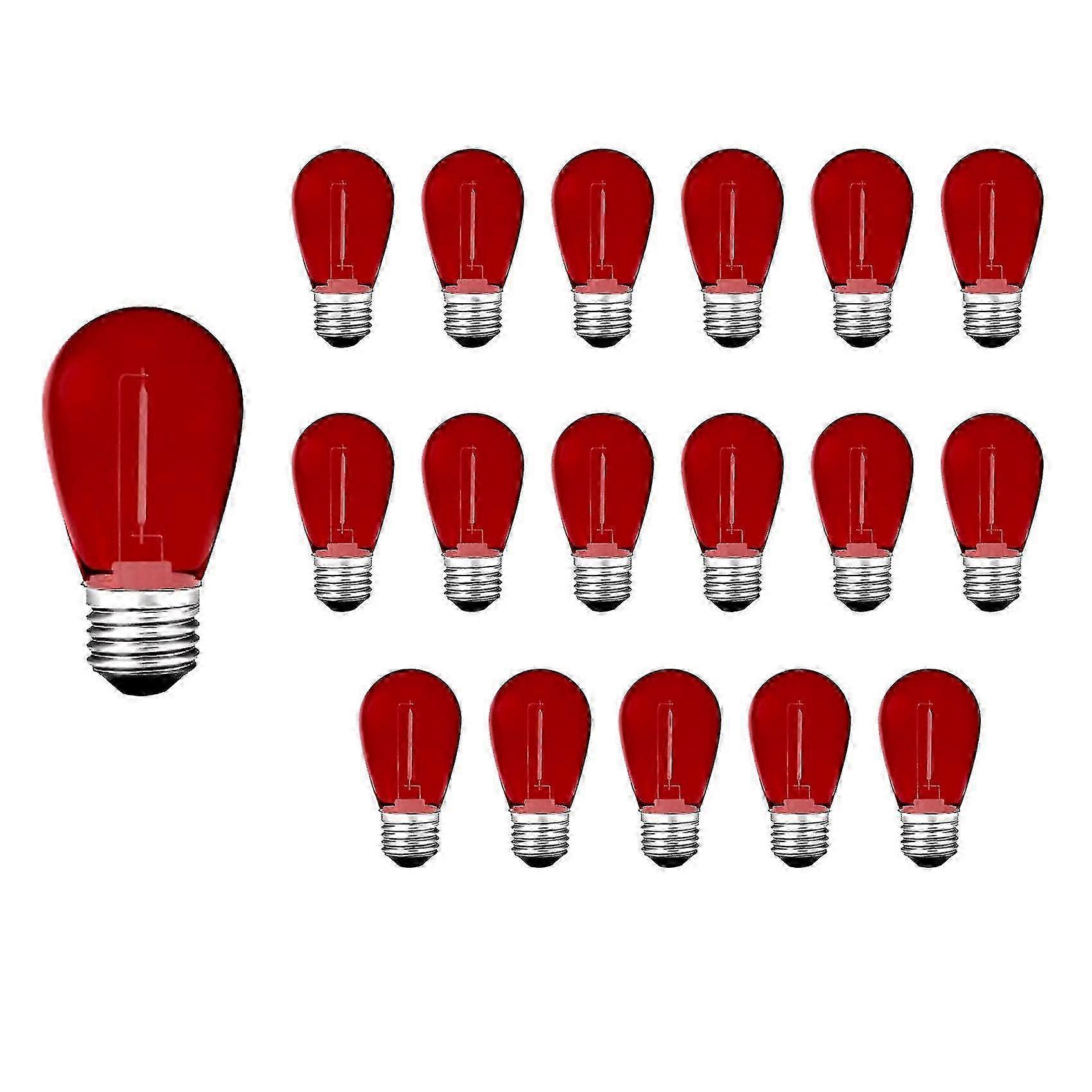 15 Pack 3v Led S14 Colored Replacement Light Bulbs Shatterproof