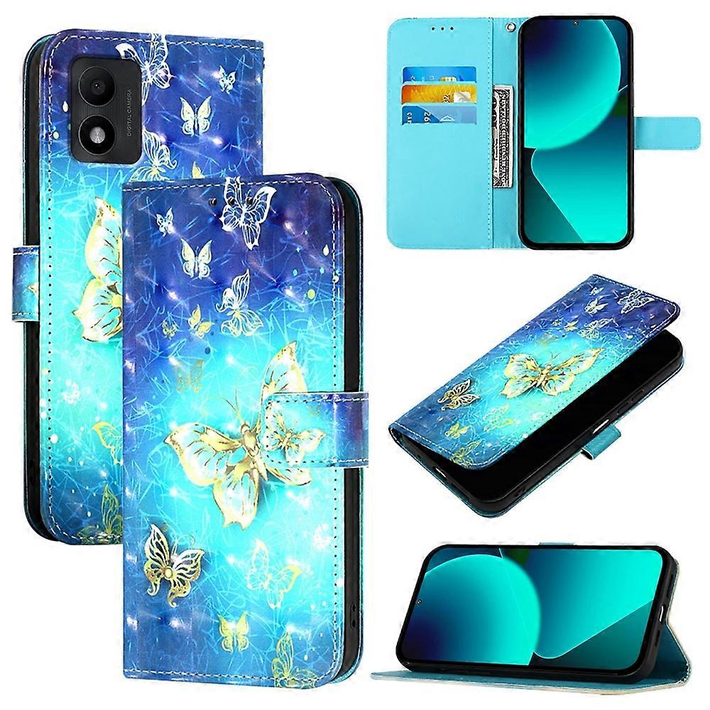 3D Painting Leather Case For TCL 303