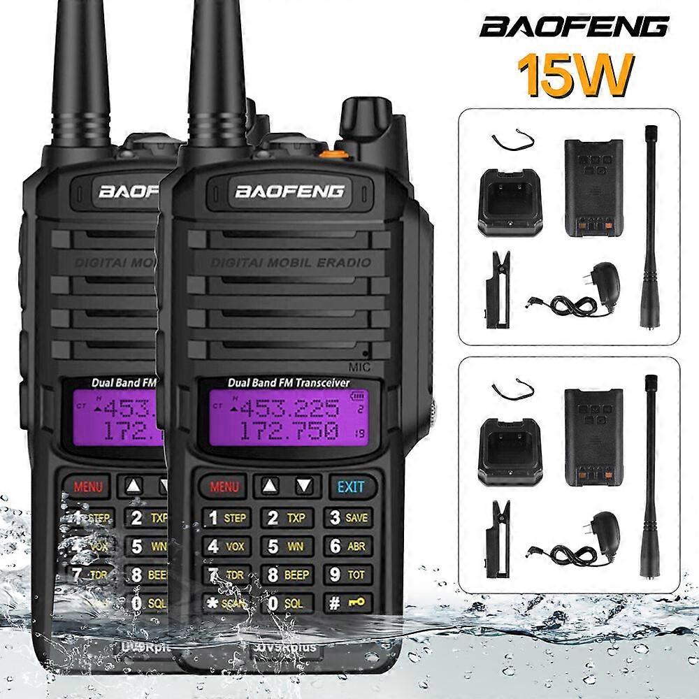 2x BAOFENG UV-9R PLUS WALKIE TALKIE VHF UHF DUAL BAND 15W HANDFUNKGERÄT