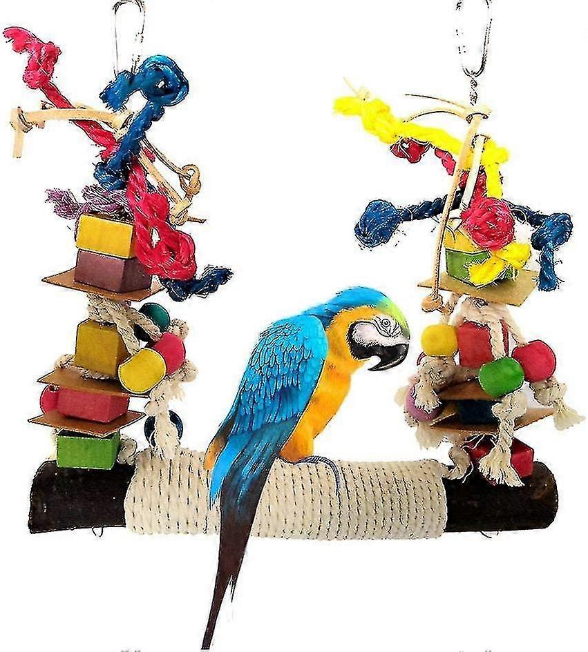 2023 - Large Parrot Swing, Bird Swing, Parrot Toy, Hemp Rope Nets For Parakeets, Cockatiels, Parakeets, Mac