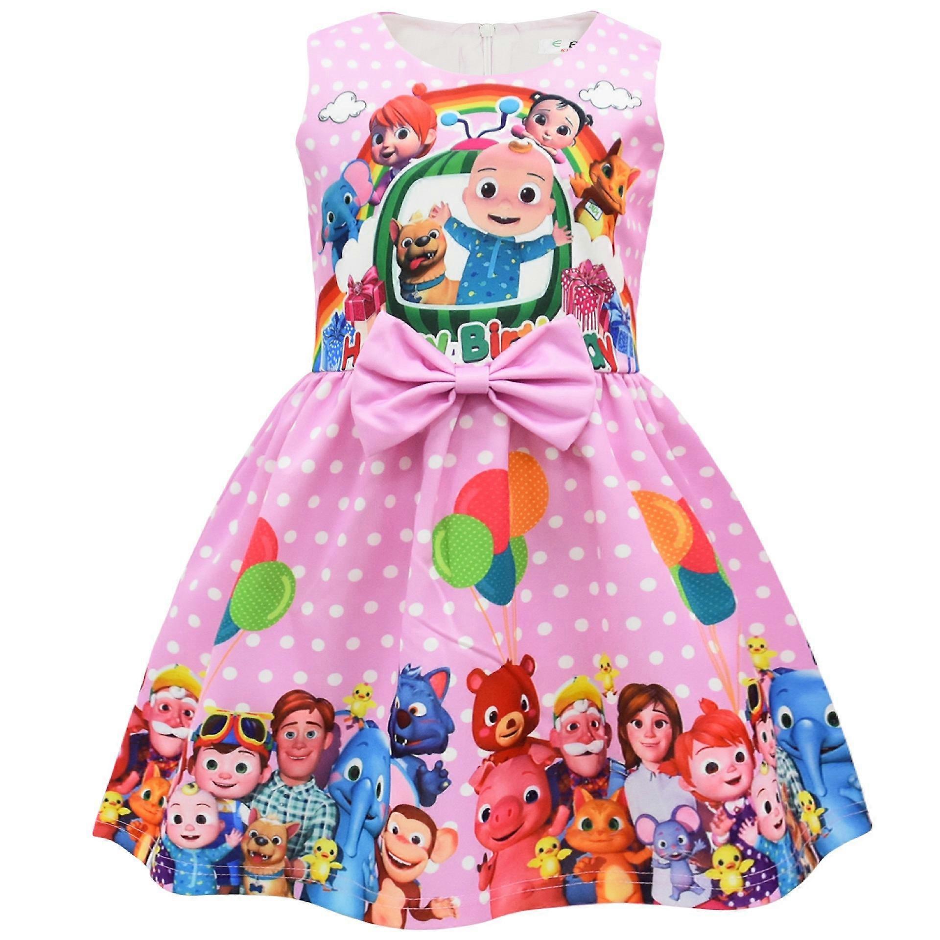 2023 nouveau numéro cm imprimé Mickey Mouse filles robe filles noeud robe