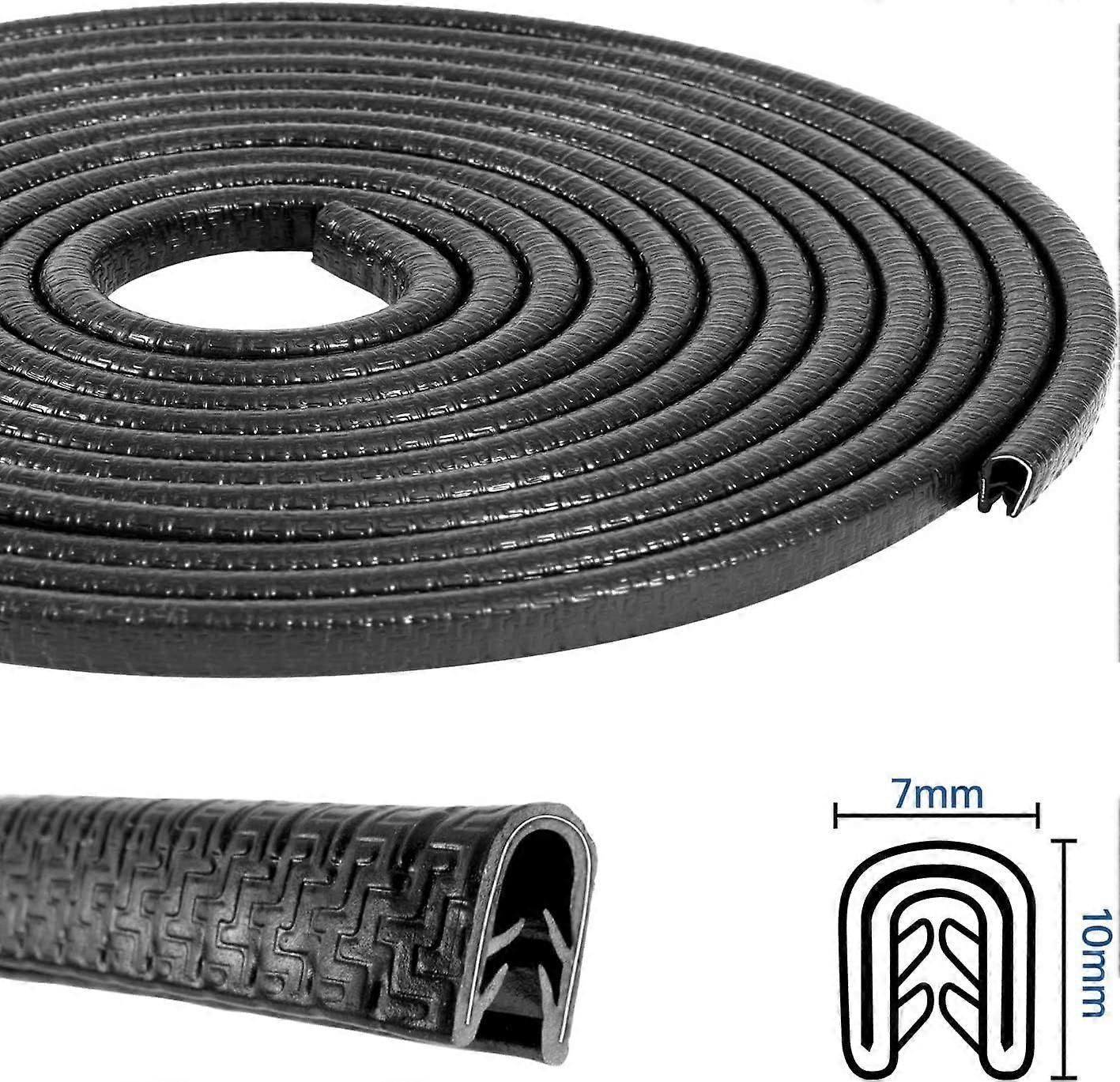 10M Guards (Black) U Shaped Car Door Edge Protector for Car Door Rubber Anti-Collision Protect