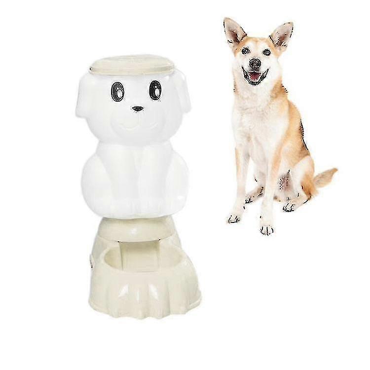 Automatic Pet Feeder Cat And Dog Large-Capacity Drinking Fountain, Style:Feeder(Brown)