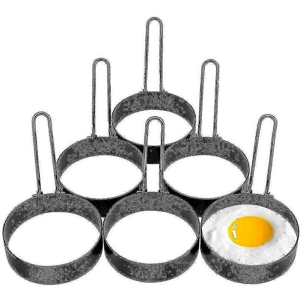 6 Pack Egg Ring, Rustfritt Stål Non-stick Steke Egg Maker Former