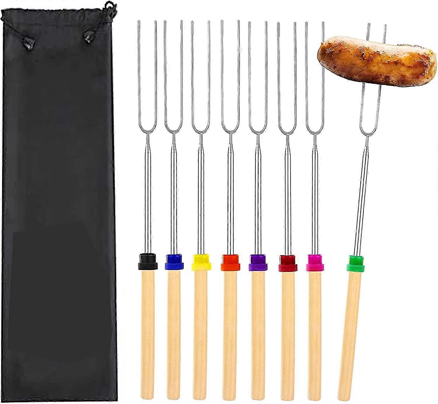 Roasting Sticks 32in Telescoping Roasting Skewers Bbq Forks 8 Pcs