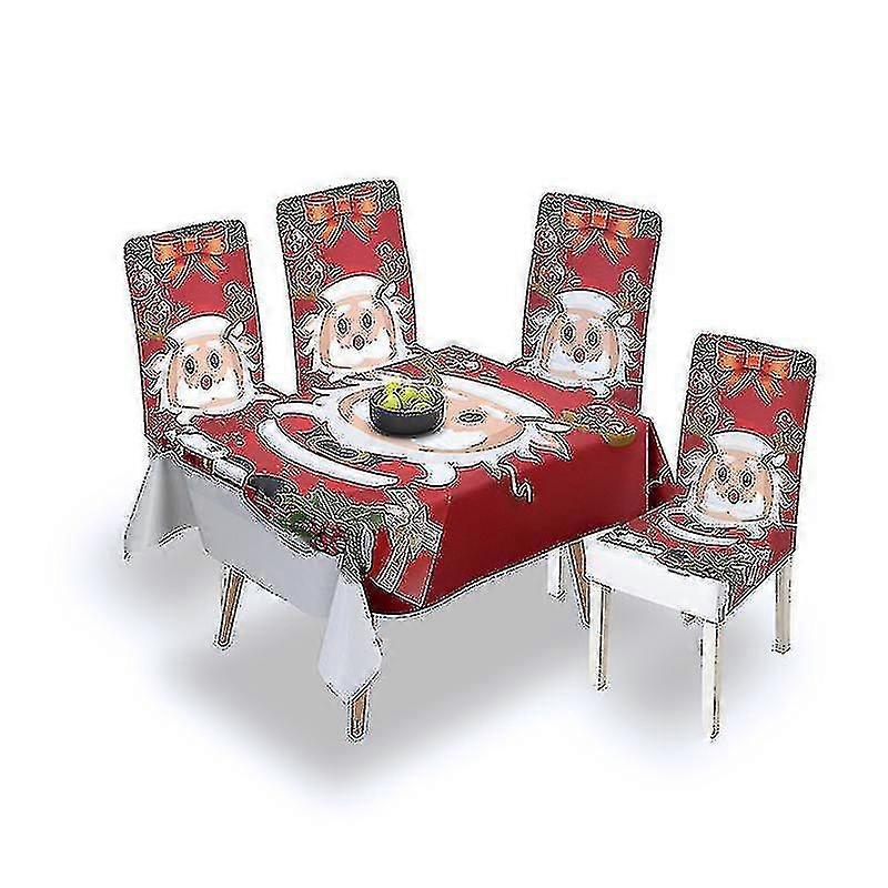 Table Cloth With 4 Dining Ch Covers, And Oil- Restnt Table Cloth Seat