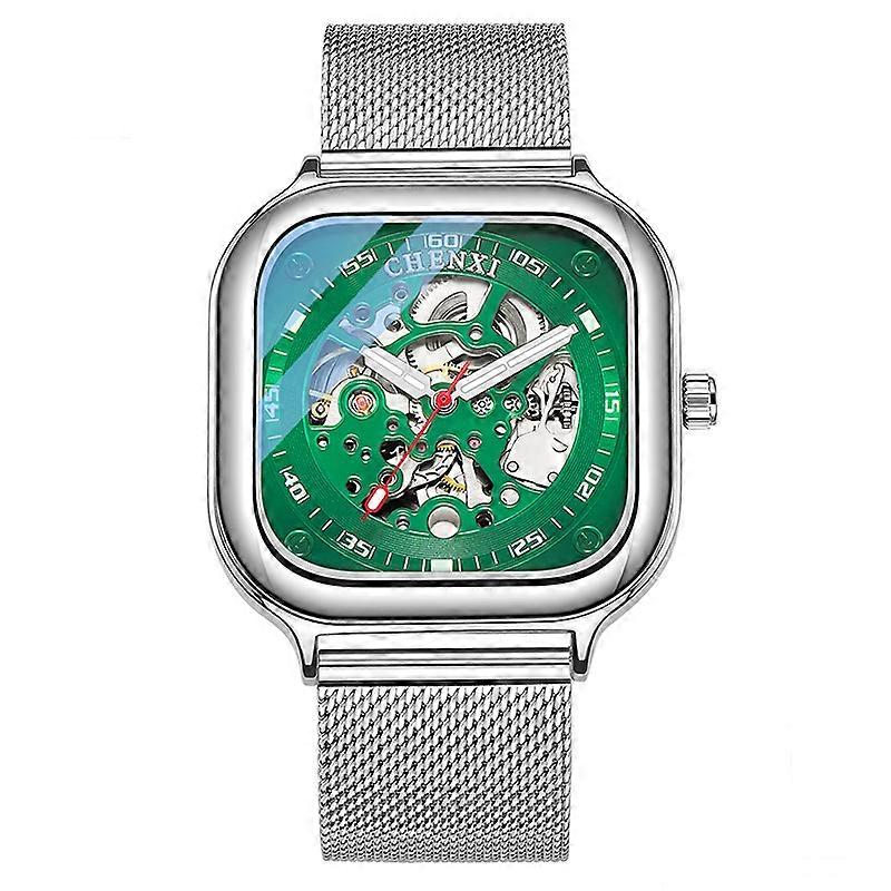 Novel square watch men's automatic mechanical watch hollow dial luminous pointer