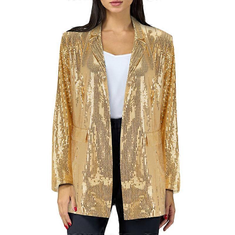 Women's Sequin Jackets Open Front Casual Blazer Jacket