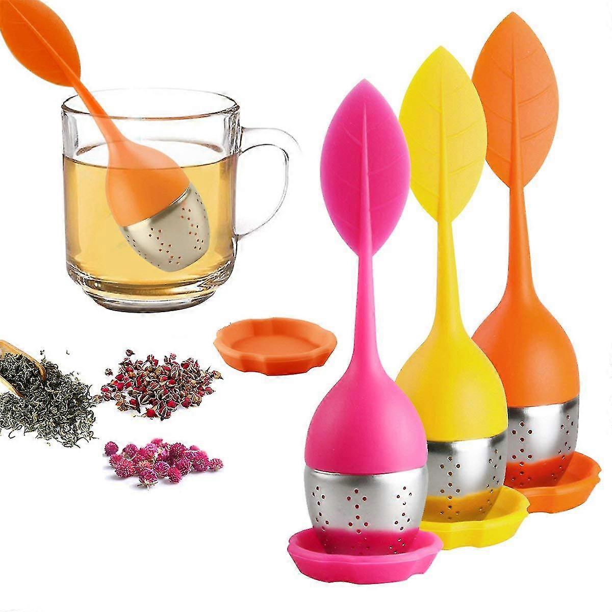 3pcs Silicone Tea Maker Rose Red Orange Yellow
