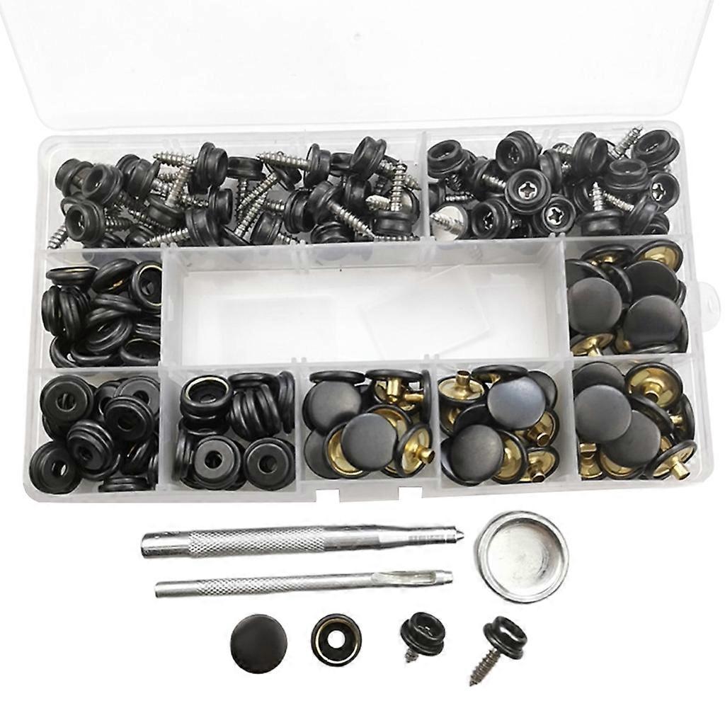 Stainless Steel Snaps Button Fastener with 2pcs Setting Tool for Upholstery