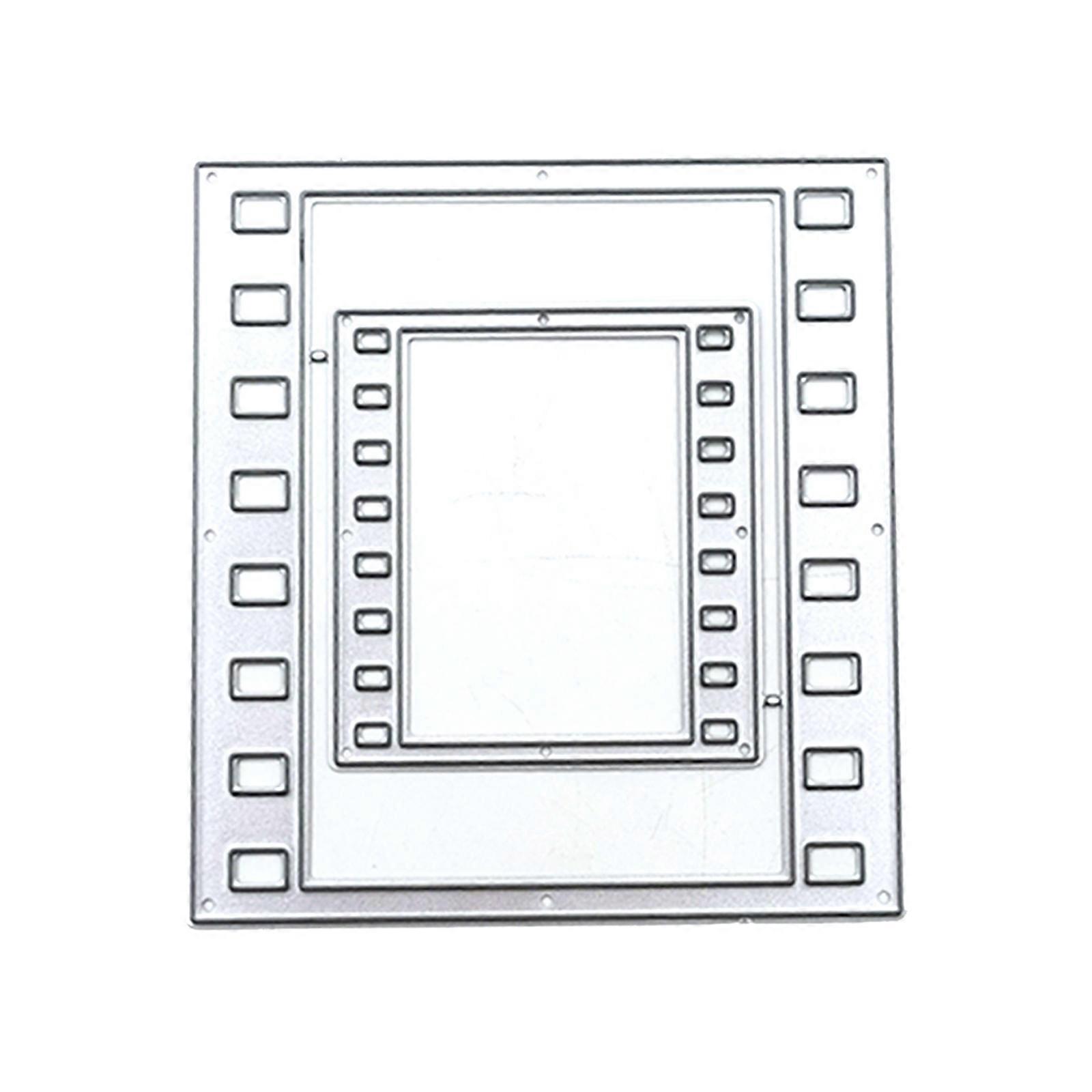 Rectangle Movie Frame Metal Die Cuts Delicate Embossing Script Dies Stencils