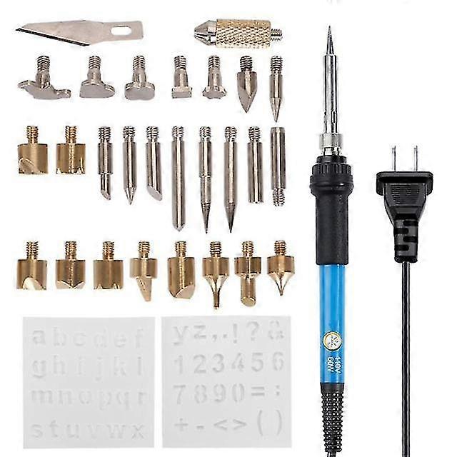 Sing Iron Pyrography Cautery Tool Eming Burning Set 30 In1 Kit Adjable Temperature Electric Sing