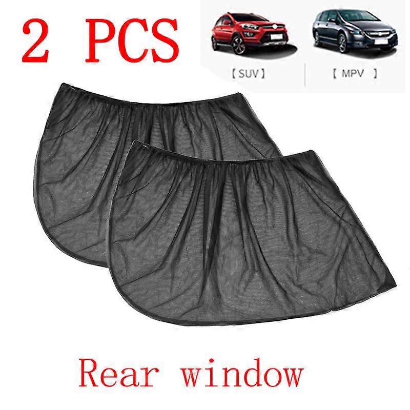2PCS Car Front and Rear Side Window Sunshade Sunshade Breathable Sox Mesh Shielding UV Insulation Curtain Anti-mosquito Cover