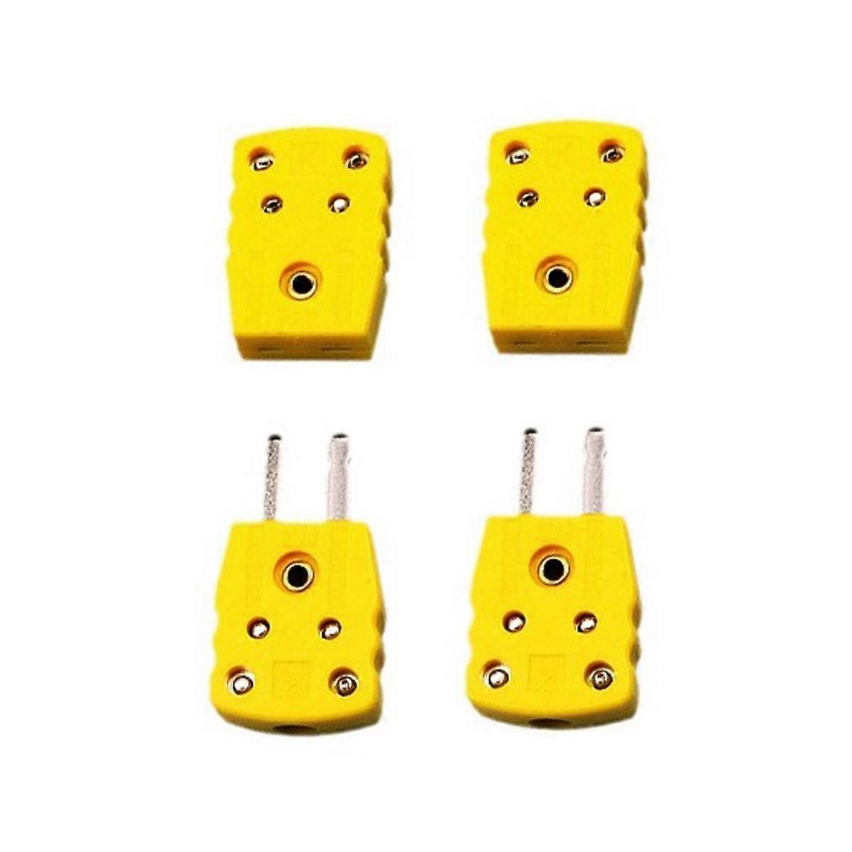 2 Pair K Type Male Female Thermocouple Plug Adapter High Temperature 100C(212F) Temperature Sensor Connector