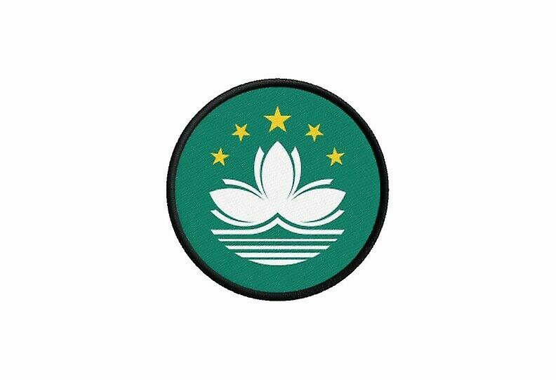 Patch ecusson flag macao macau prints thermosticker round round roundcardus