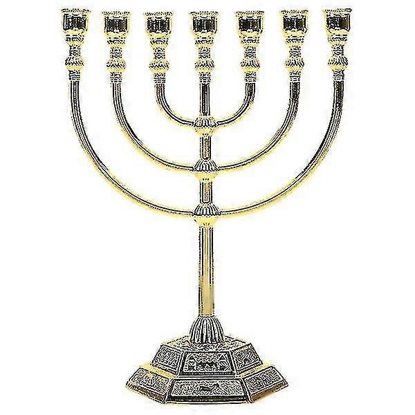 İsrail Menorah Tapınağı 7 dallı Mumluk Şamdan Retro Mum Standı-hao-İyi