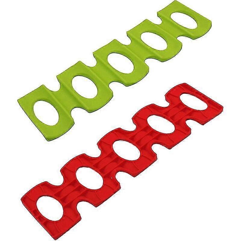 2pcs Silicone Wine Stacker, Foldable Refrigerator Can Beer Wine Bottle Rack, Holder Mat Stacking Storage Tool Space Saver Organizer.red And Green(30.8