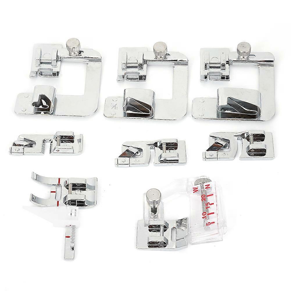 8Pcs Sewing Machine Presser Set Flat Hemming Press Foot Kit Sewing Machine Accessories