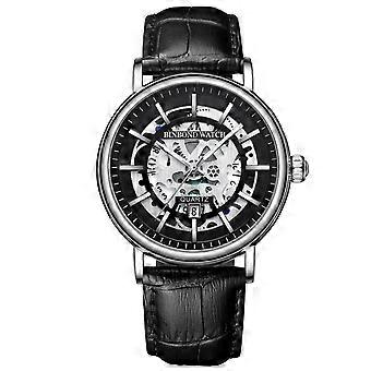 Orologio al quarzo BINBOND, Colore: Pelle nera-bianco-nero