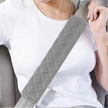 Seat belt cushion (2 packs, gray 27.5 * 6cm), comfortable car seat belt cushion, travel cushion car seat belt cover, practical safety shoulder strap