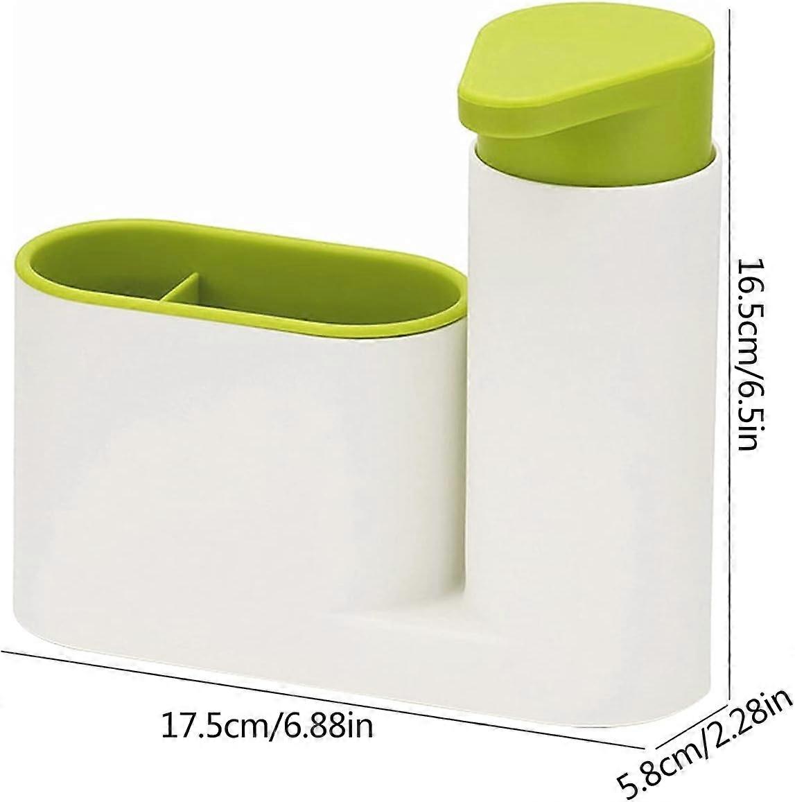 2 In 1 Dish Soap Dispenser For Sink With Sponge Holder For Bathroom And Kitchen