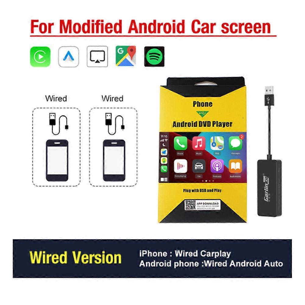 CarlinKit USB trådløs til CarPlay dongle kablet Android Auto AI Box Mirrorlink bil multimedieafspiller Bluetooth-kompatibel