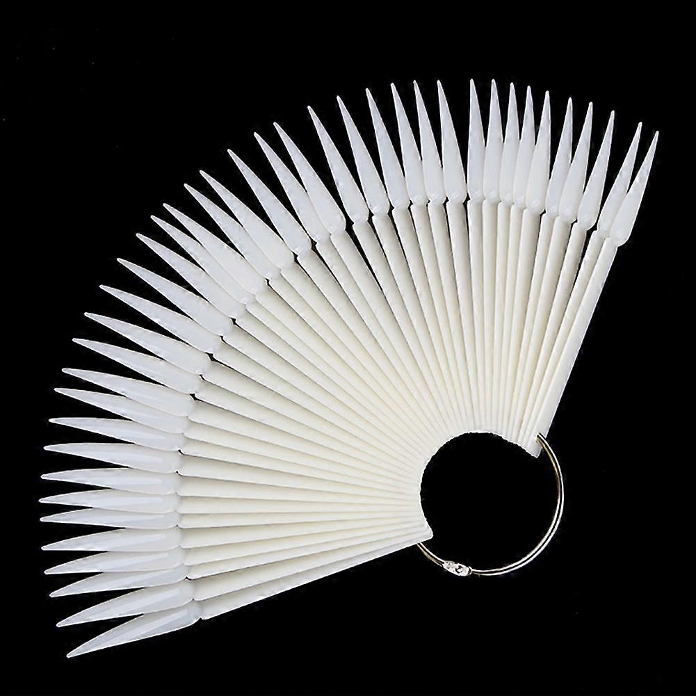 Fan Shape Pointed False Nail Tips Polish Color Card Salon Manicure Display Tool QinHai