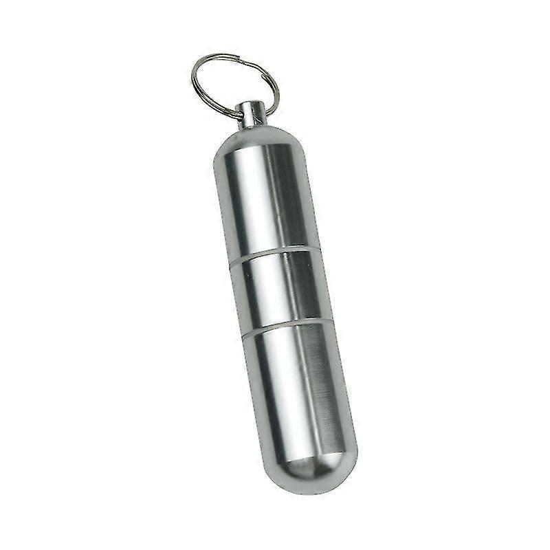 Creative Mini Stainless Cigarette Case Waterproof Round Cigarettes Pocket Solid Cigarette Keychain Holder Silver Daily Storage Portable Storage
