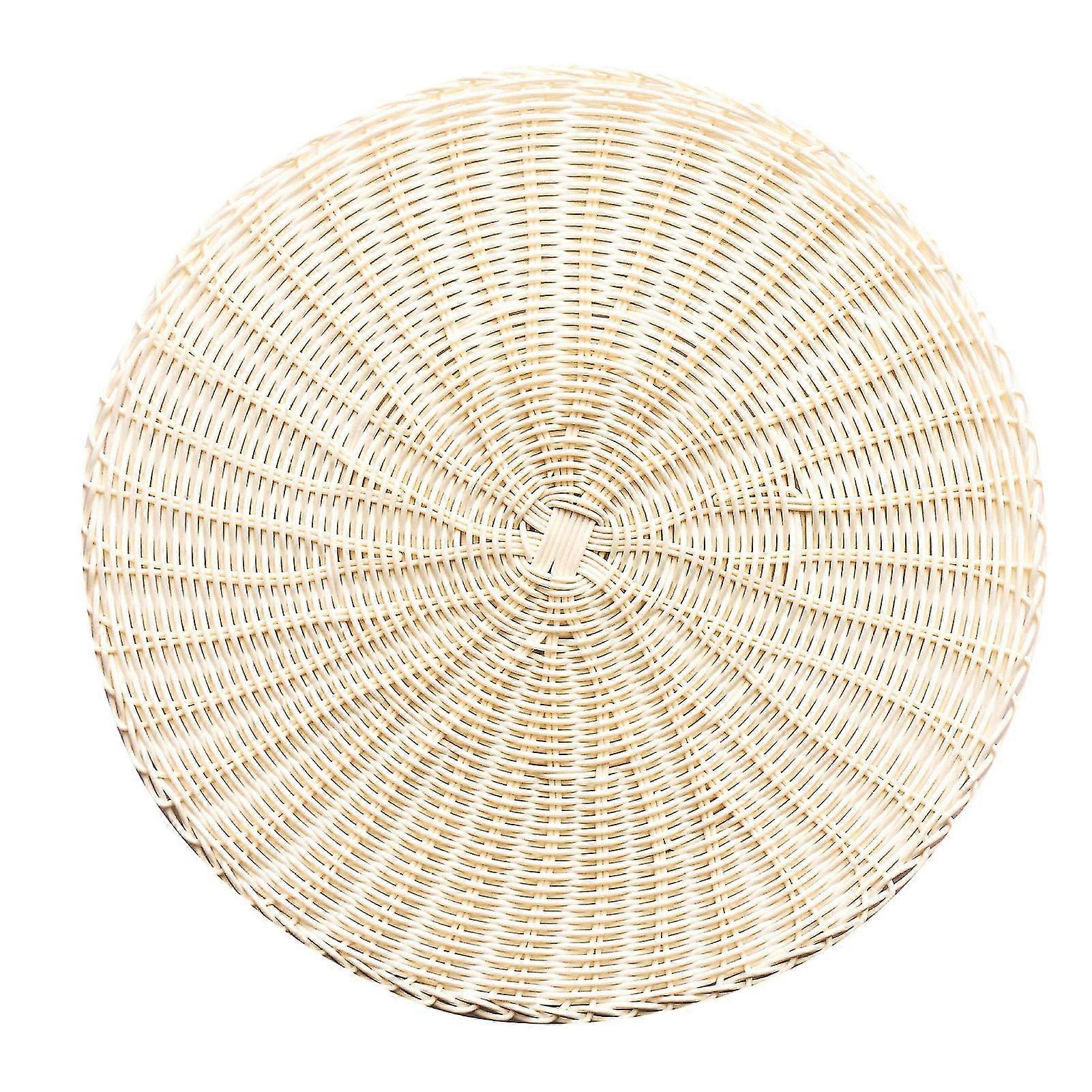 Tyuhe Placemat Heat Insulation Imitation Rattan Woven Non-slip Table Protection Plastic Beverage Drinking Cup Coaster Household Use