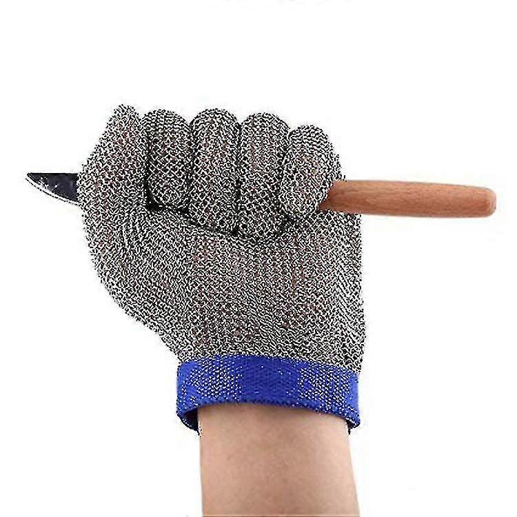 Schnittschutzhandschuhe Edelstahl Schutzhandschuhe fr Austern Shucking, Fleisch Schneiden (1 Stck blau) Aespa XL