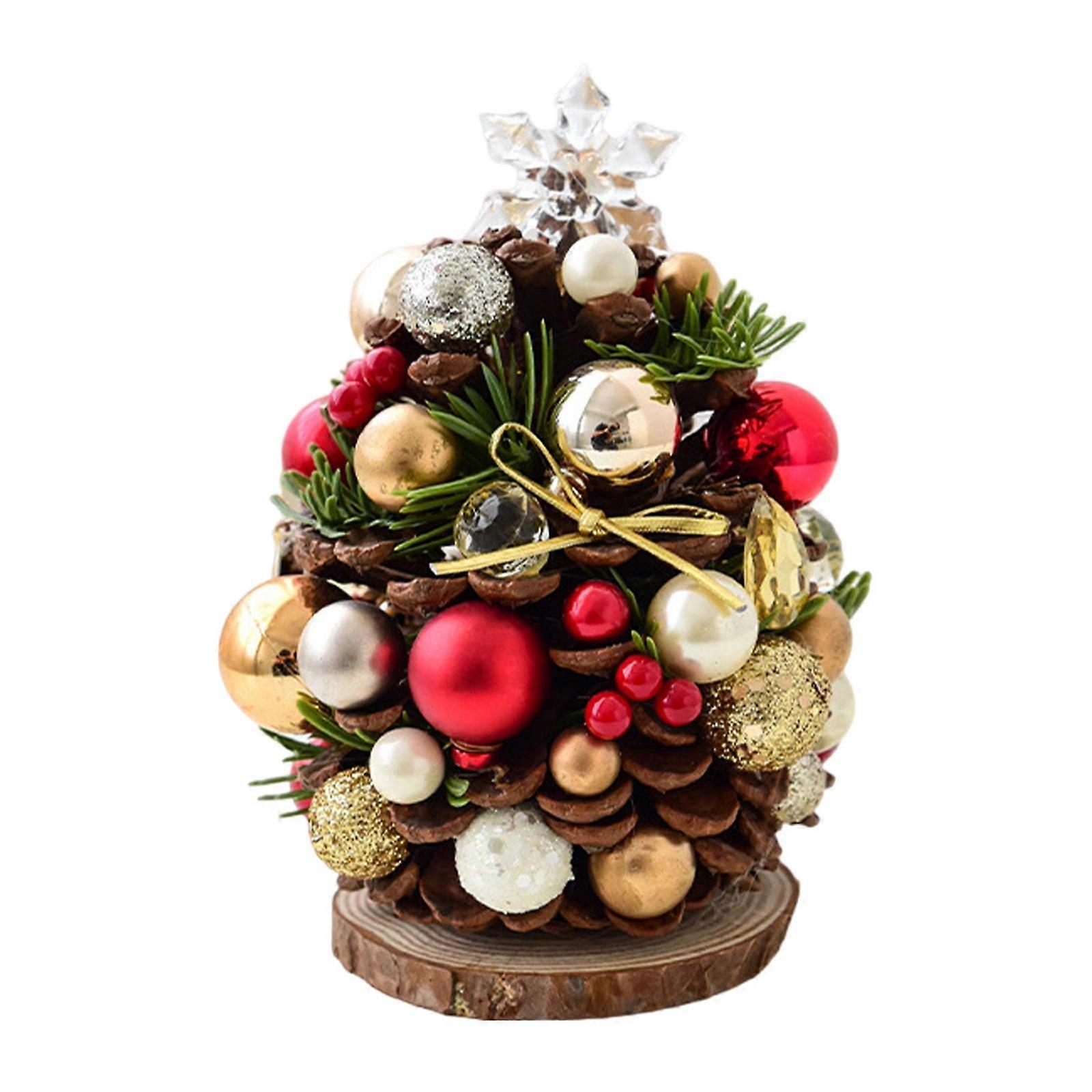Desktop Artificial Christmas Tree Mini Shelf Outdoor Tabletop Christmas Tree 11 cmx16.5 cm