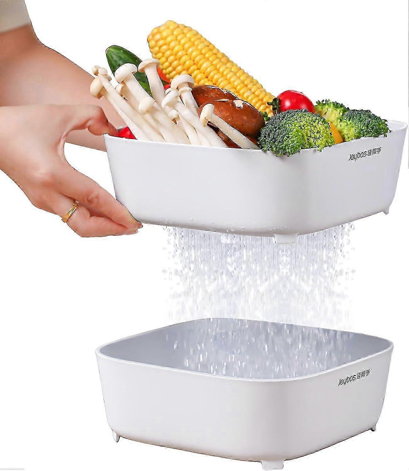 Drain Basket, N01 Multi-functional Kitchen Colander Set, 3.5 Quart Upgrade