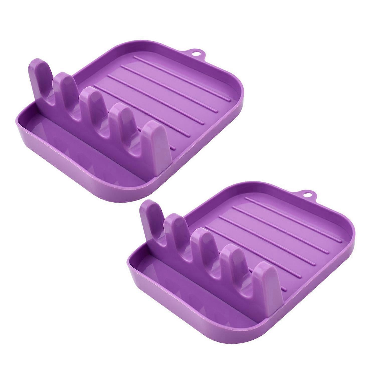 2Pcs Pot Lid Rack Easy to Clean Spoon Chopsticks Rest Holder Space-Saving Countertop Kitchen Utensil