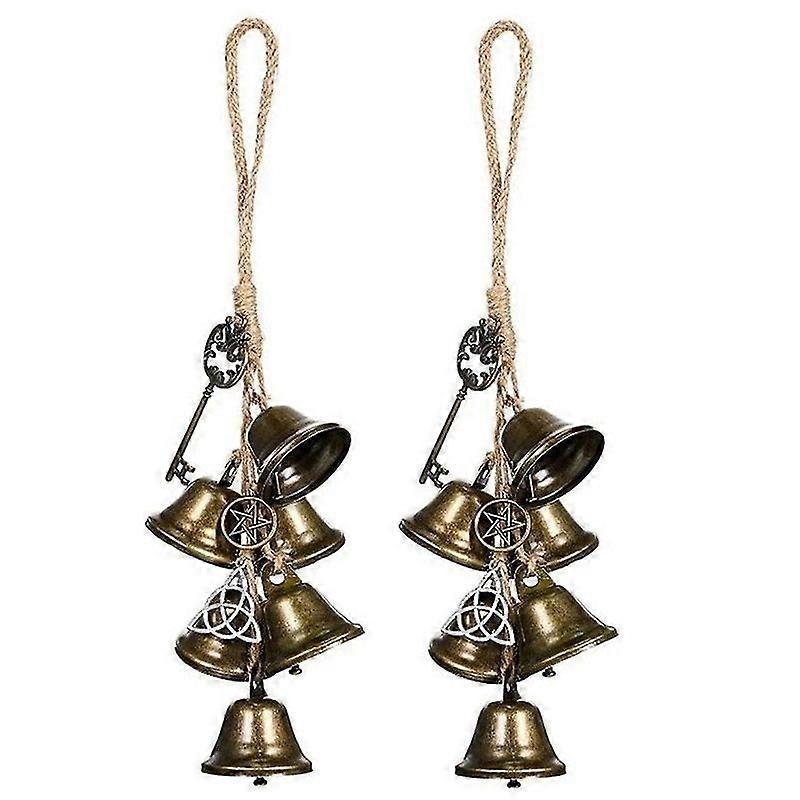 2Pcs Witch Wind Chime Door Hanging Wind Chime Bell Decor Witches Bells Temple Wind Bell Retro Wind