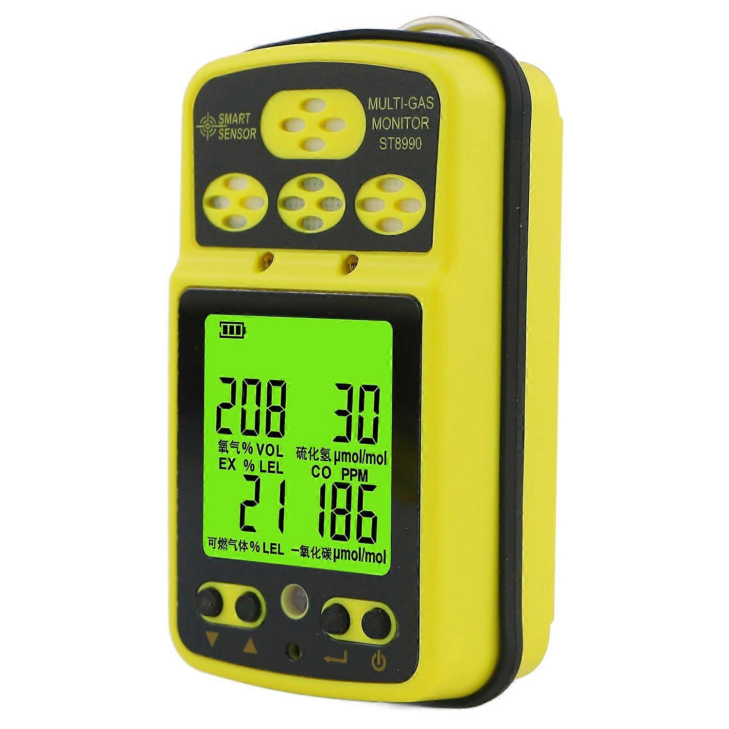 Typ A SMART SENSOR ST8990 Tragbarer Mehrgasdetektor 4-in-1 O2 UEG CO H2S Gaswarngerät Tester
