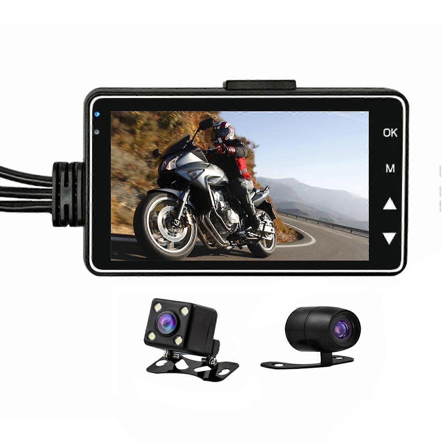 Type A MT-80 Motorcycle Camera 720P Front and Rear Data Recorder 3 Inch LCD Screen Motorbike