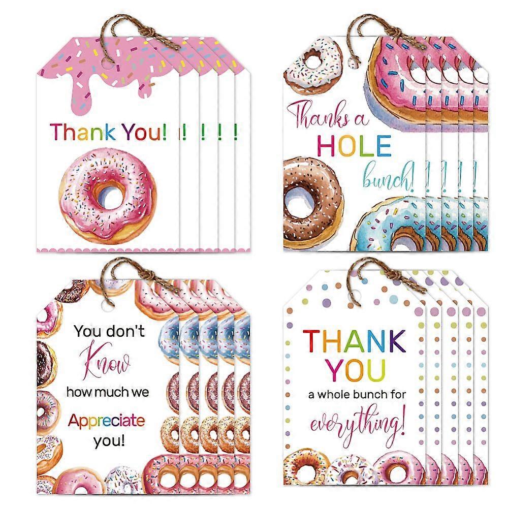 120Pcs 4 Styles Sunflower Paper Thank You Gift Tags Hange Tags For Arts and Crafts with 30M Jute Twine Rectangle Donut 7.7x5.1cm Hole: 5mm 30pcs/style