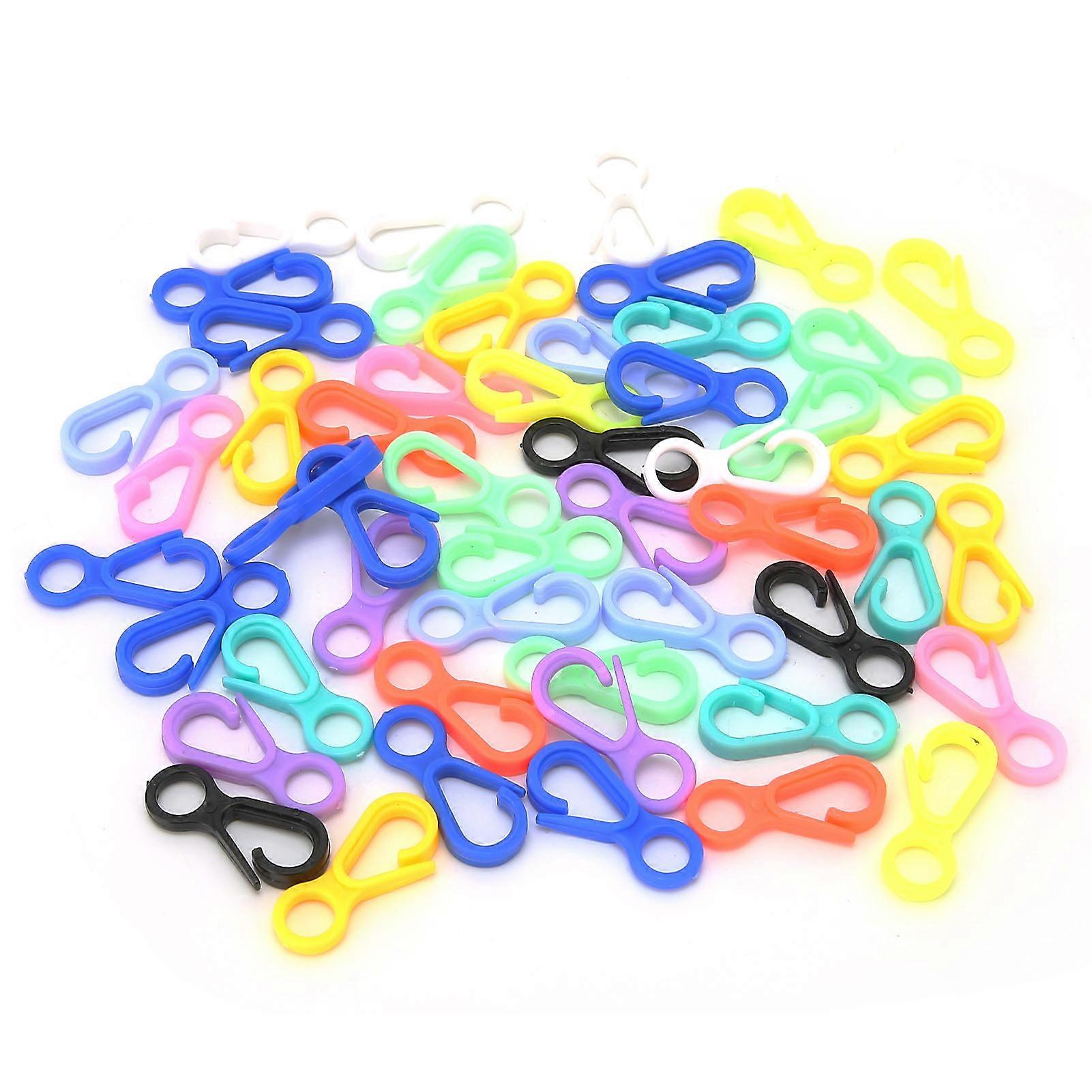 Mixed Color Lobster Clasps - 50 Hard Plastic Hooks for DIY Crafts and Toys