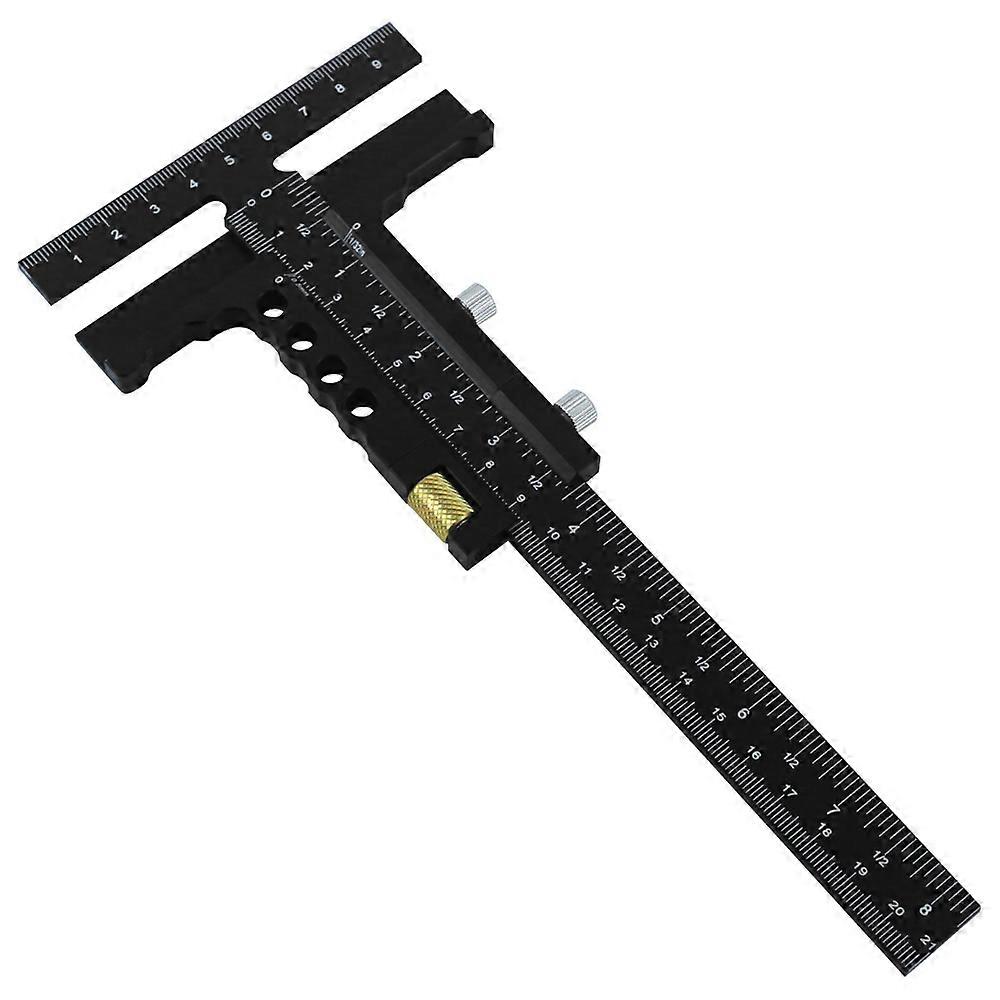Woodworking Scriber T-Shape Aluminum Alloy Scribing Ruler Measuring Tool for Carpenter DIY Wood Crafts