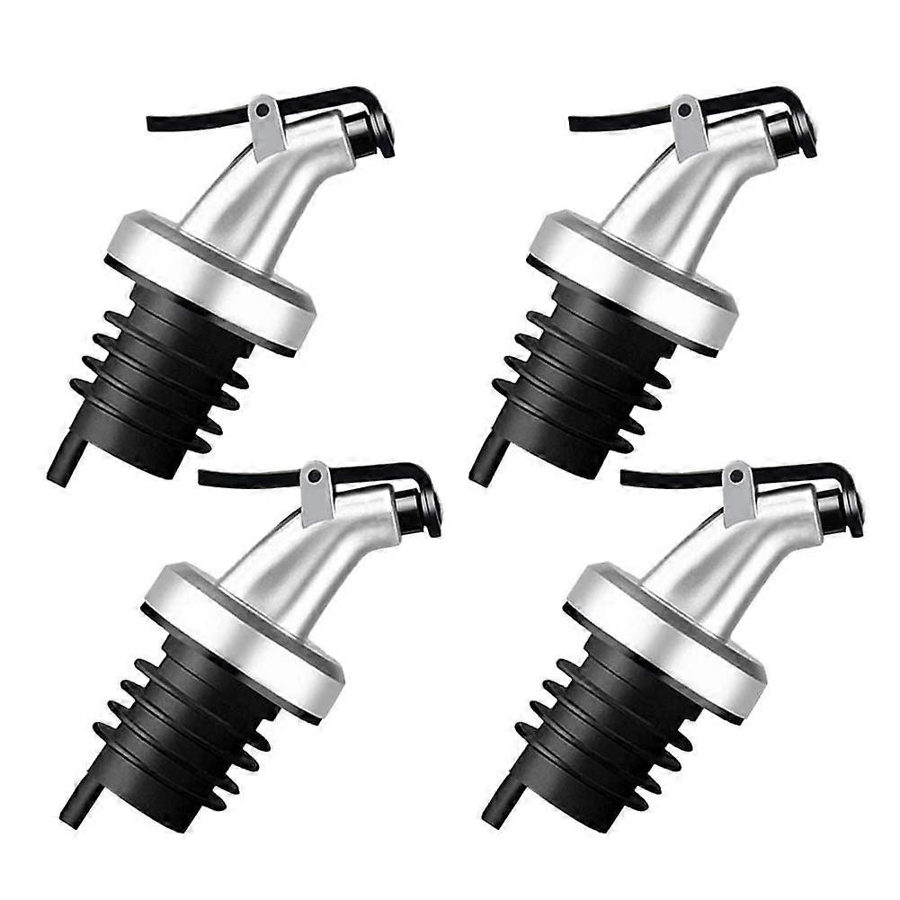 4 pcs leakproof oil pour spouts, silver