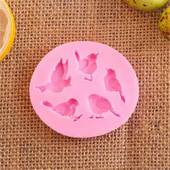 Chocolate Soap Mold Baking Cake Decoration Tool DIY 3D 5 Birds Silicone Cake Moulds