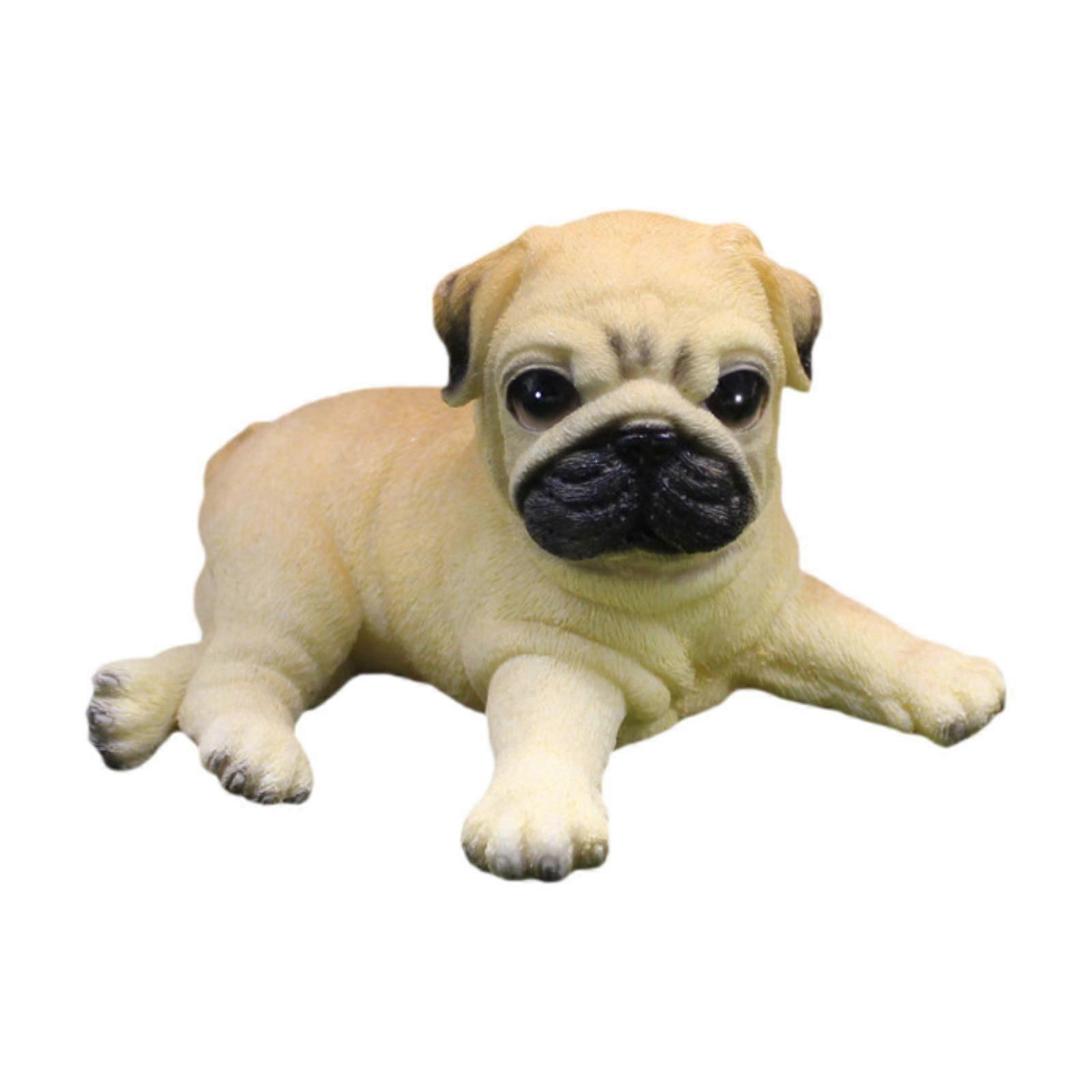 Puppy Statue Art Crafts Miniature Dog Sculpture for Shelf Study Bedroom Sitting Puppy