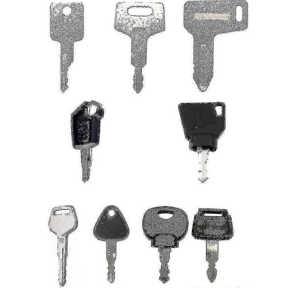 9pcs Farm Excavator Ignition Starter Key Set For Crawler Hitachi Kobelco Komatsu