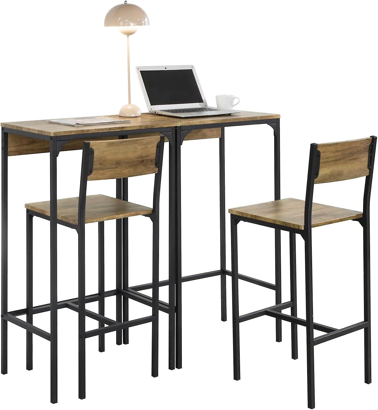 SoBuy 4 Piece Set of 2 High Tables and 2 Bar Chairs,OGT42-F