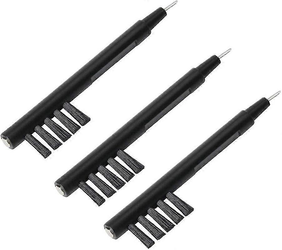 5pcs cepillo de limpieza de audífonos con bucle de cera e imán (negro)